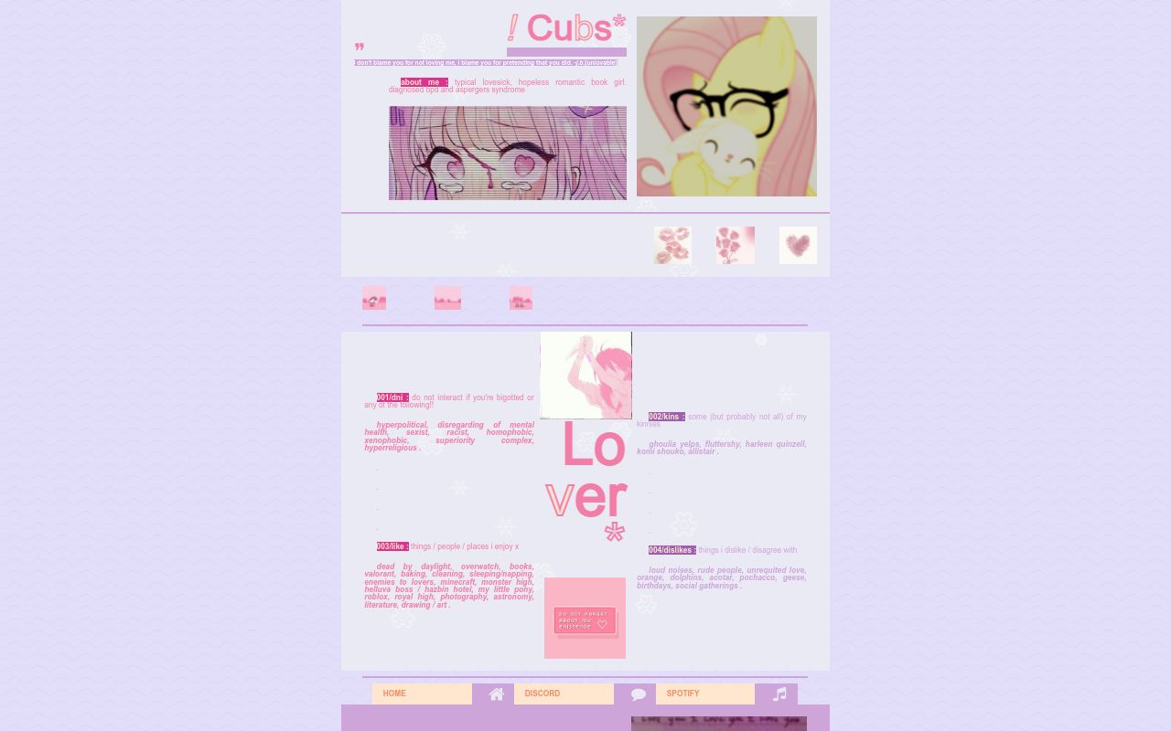 Carrd profile picture for @cubbies